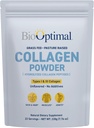BioOptimal Collagen, Toz - Grass-Fed, Pasture-Raized Hydrolyzed Protein Supplement for Skin, Hair, & Nails - Non-GMO, Zero Sugar Daily Supplement for Men & Women (22 hizmet)