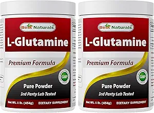 Best Naturals L-Glutamine Pure Powder 1 LB (1 LB (Pack of 2))