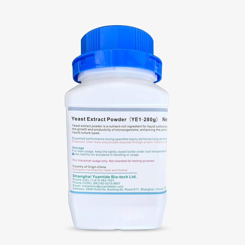 Yuantide Yeast Extract (YC01) Κόνις (280g) - Βιομηχανικό θρεπτικό συστατικό για Μυκολογία και Μικροοργανισμούς
