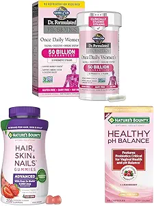 Κήπος της Ζωής & της Φύσης Μπάουντι Women’s Wellness Ημέρα του Αγίου Βαλεντίνου Bundle-Digestive & Κολπική Υγεία Υποστήριξη, μαλλιά, δέρμα & νύχια Pectin Gummies με Biotin, Κολπικά Προβιοτικά με Cranberry, 30-200ct