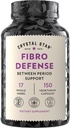 Crystal Star Fibro Defense, 150 Capsules - Meme & Uterine Health Between Periods - Natural Herbal Supplement Caps for Women - Vegetarian, Non GMO