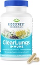 RidgeCrest Herbals ClearLungs Immune, Lung Support Supplement with Mullein, Elderberry, çinko, C vitamini, Vitamin A, Olive Leaf (60 Caps, 30 Serv)