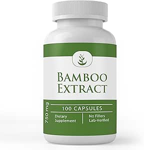 Pure Original Materialss Bamboo Extract, (100 Capsules) Her zaman Pure, Nomixs Or Fillers, Lab TY