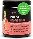 LEGION- All Natural Nitric Physics Preworkout Drink to Boost Energy,tine Free, Natural Sweetized, Beta Alanine, Citrulline, Alpha GPC (Strawberry Kiwi)