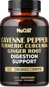Cayenne Pepper Supplement with Turmeric Curcumin Root, Ginger Root, Ceylon Cinnamon Bark & More - Immune System, Joint Health & Digestive Health Support - 210 Capsules