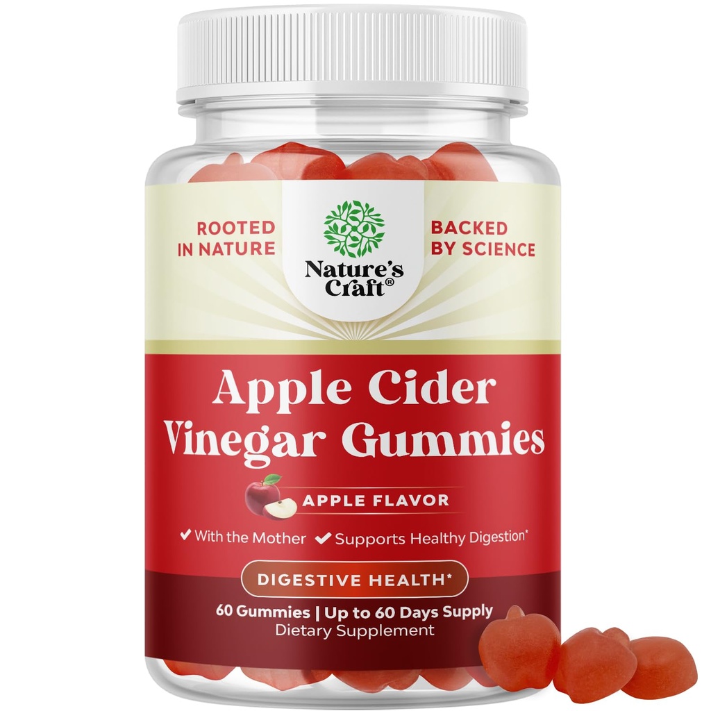 Kilo kaybı için Apple Cider Vinegar Gummies - Gut Health, Bloating & Energy Support - ACVies B12 Vitamini ile Chews, B6 & Pomegranate for Better Metabolism - 60 Count