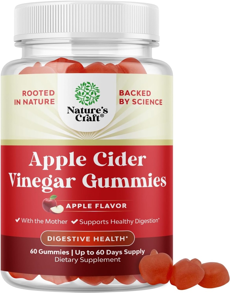 Kilo kaybı için Apple Cider Vinegar Gummies - Gut Health, Bloating & Energy Support - ACVies B12 Vitamini ile Chews, B6 & Pomegranate for Better Metabolism - 60 Count