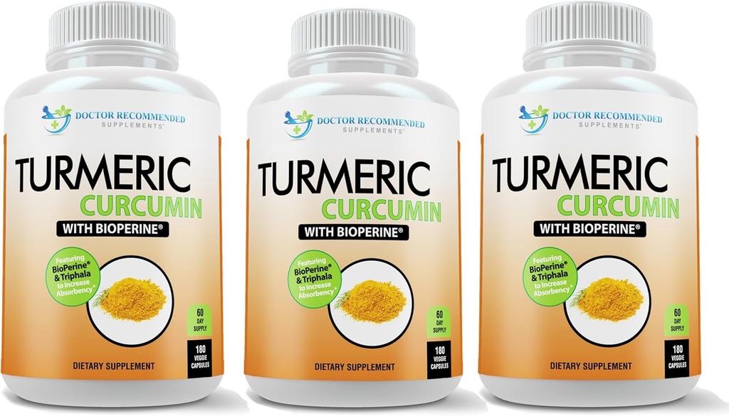 Turmeric Curcumin Supplement - 2250 mg /d - Veggie Caps - Black Pepper Extract (Bioperine) - 750 mg Capsules - 100% Organik - En Güçlü Turmeric (Pazar 3)