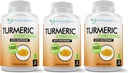 Turmeric Curcumin Supplement - 2250mg/d - Veggie Caps - 95% Curcuminoids with Black Pepper Extract (Bioperine) - 750mg Caps - 100% Organic - Πιο Ισχυρός Κουρκουμάς (Pack of 3)