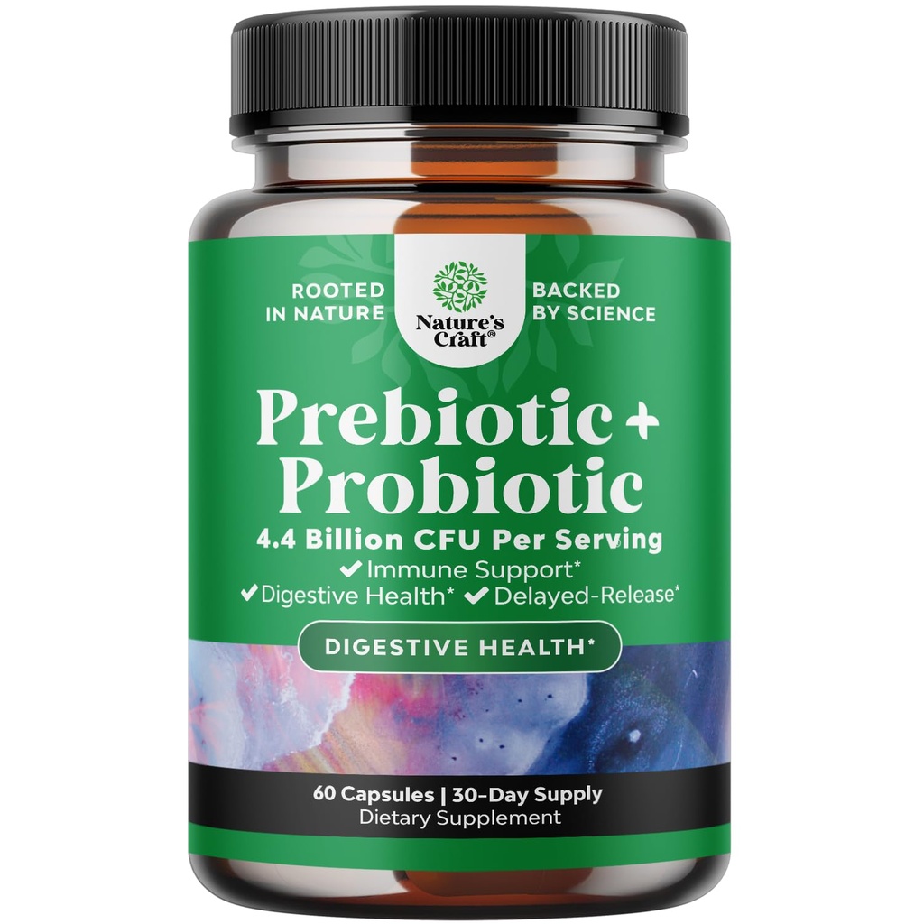 Prebiyotikler ve Probiyotikler Gut Health Supplement - Super Potent Digestive Health Acidofilius Probiyotik Capsules with Men and Womens Probiyotiks and Prebiyotiks for Colon Digestive Support and Immunity