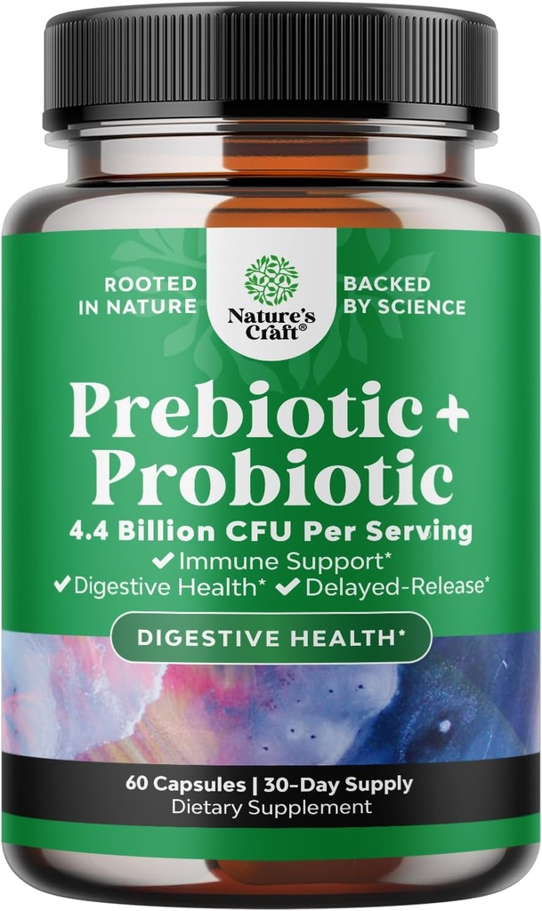 Prebiyotikler ve Probiyotikler Gut Health Supplement - Super Potent Digestive Health Acidofilius Probiyotik Capsules with Men and Womens Probiyotiks and Prebiyotiks for Colon Digestive Support and Immunity