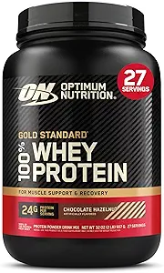Βέλτιστη διατροφή Gold Πρότυπο 100% πρωτεΐνη Whey σκόνη, σοκολάτα φουντουκιού, 2 λίρα (συσκευασία Μαΐου Vary)