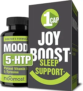 NooMost Mood συμπλήρωμα υποστήριξης για Mood Boost, ήρεμο μυαλό & σώμα, αντίδραση στρες, συμπλήρωμα ενέργειας – φυτικά προσαρμογόνα: Ashwagandha, L Τυροζίνη, 5 HTP, πάθος λουλούδι, 30 κόμητες