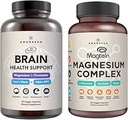AMANDEAN Premium Brain & Magnesium Bundle: High-Absorption Magnesium L-Threonate, Glycinate & Malate, USA-Grown Organic Lion’s Mane 6:1 Extract, and Alpha-GPC. Supports cognitive health, focus & sleep