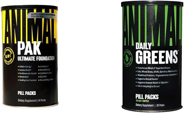Animal Pak - Convenient All-in-One Vitamin & Supplement Pack - Zinc & Greens Pak - Chlorophyll