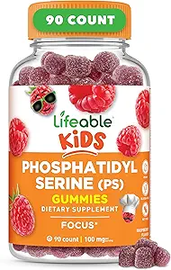 Lifeable Phosphatidylserine (ps100) Kids | 100mg Kids Focus Gummies | Great Tasting Phosphatidylserine Supplement | Focus Supplement for Kids | 90 Gummies