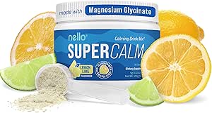Nello Supercalm σε σκόνη μείγμα ποτών, λεμόνι Lime, L Theanine, Ksm-66 Ashwagandha, Μαγνήσιο Γλυκινικό, βιταμίνη D 3, Συμπληρώματα για χαλάρωση & εστίαση, φυσικό, χωρίς ζάχαρη, μη GMO, 30 Srvgs