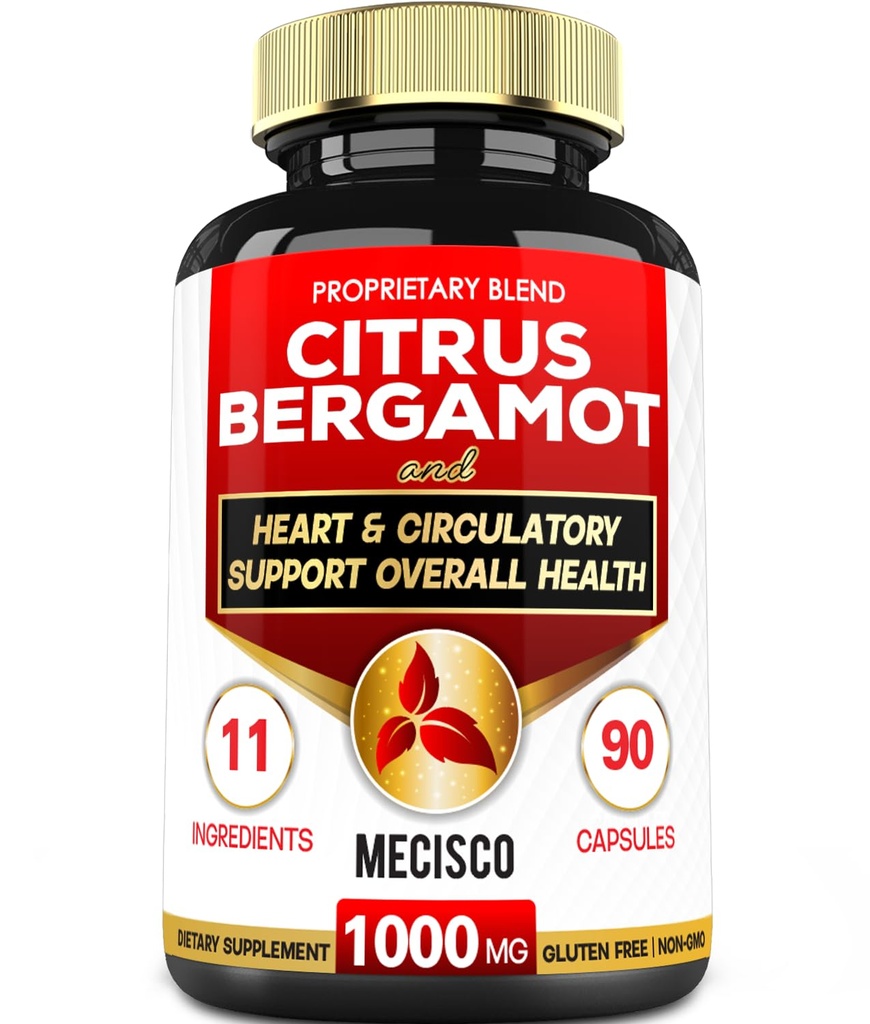 11 σε 1 Citrus Bergamot Συμπλήρωμα 1000mg με Black Chokeberry, Berberine HCl & More - 90 Κάψουλες - Υποστηρίζει την υγεία της καρδιάς, ανοσοποιητικό σύστημα, παραγωγή ενέργειας