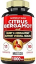 11 σε 1 Citrus Bergamot Συμπλήρωμα 1000mg με Black Chokeberry, Berberine HCl & More - 90 Κάψουλες - Υποστηρίζει την υγεία της καρδιάς, ανοσοποιητικό σύστημα, παραγωγή ενέργειας