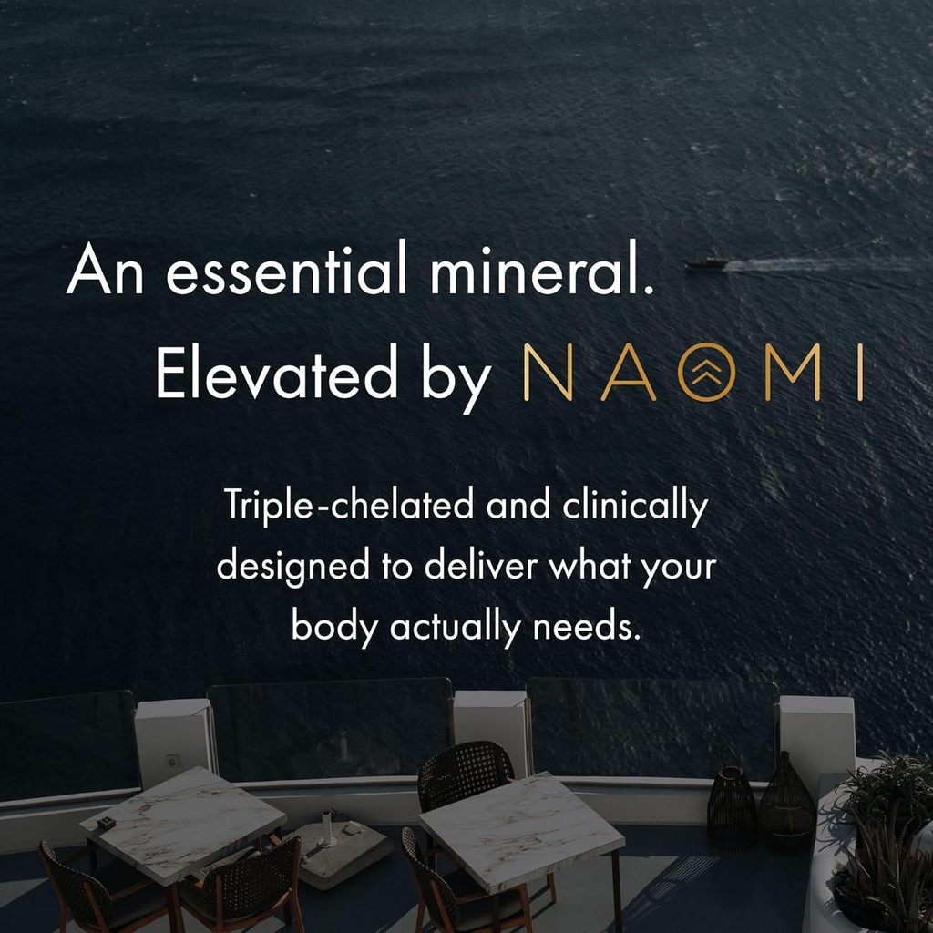 NAOMI Magnezyum Glycinate - Bioactive Full Reed Premium High Abors - Supports Muscle, Nerve, & Heart Health - Chelamax Magnezyum Bisglycinate - 90 Capsules, 45 Day Supply