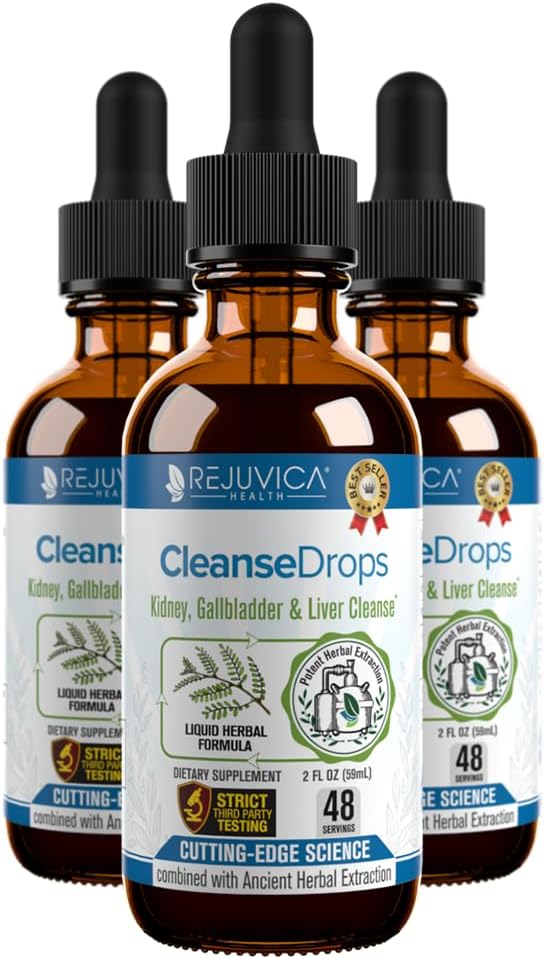 Cleanse Drops - Gelişmiş Kidney & Gallbladder Cleanse Support Supplement - Daha İyi Aborpsiyon için Sıvı Teslimat - Amazon Rainforestest'de Kullanılan Chanca Piedra