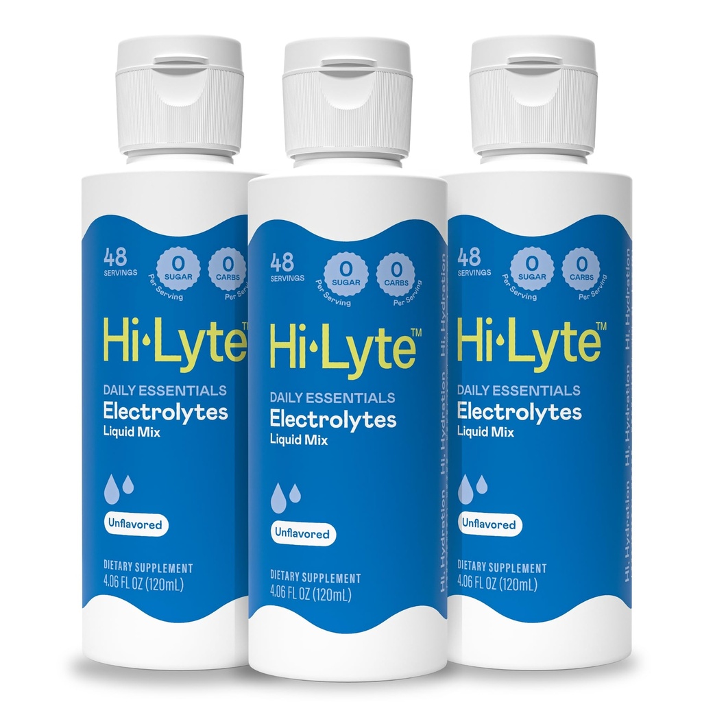 Hi-Lyte Daily Essentials Electrolytes Liquid Mix Unflavored, 144 Hizmet