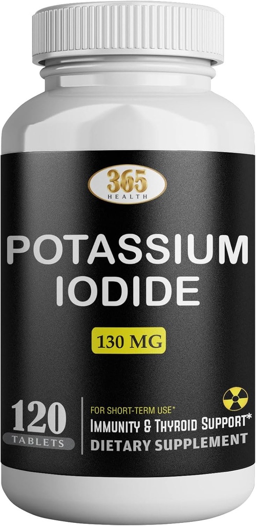Potasyum Iodide130 mg - KI Tabletler- Pyum130 mg - ABD Made Pyumine Pills YODO Naciente, Yoduro de potasio - 120 Tablet