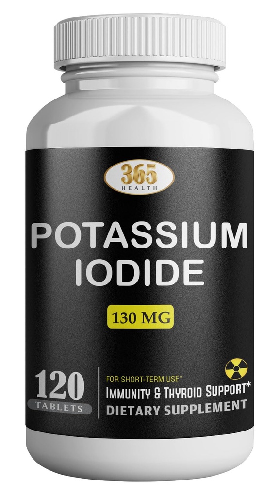 Potasyum Iodide130 mg - KI Tabletler- Pyum130 mg - ABD Made Pyumine Pills YODO Naciente, Yoduro de potasio - 120 Tablet