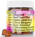 Red Yeast Rice Alpha Lipoic Acid Ubiquinol CoQ10 Citrus Bergamot Beta-Sitosterol Chromium Picolinate Sugar-Les Gummies w Lion's Mane Turkey Tail Reishi Cordyceps Chaga, Pills Capsules Supplement Alt