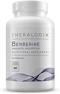 Theralogix Berberine Aborpsiyonu Geliştirdi - 30 Günlük Supply - Berberine Phytosome ile yapılan Sağlıklı Metabolism & Hormon Dengesi* - NSF sertifikalı - 30 Capsules