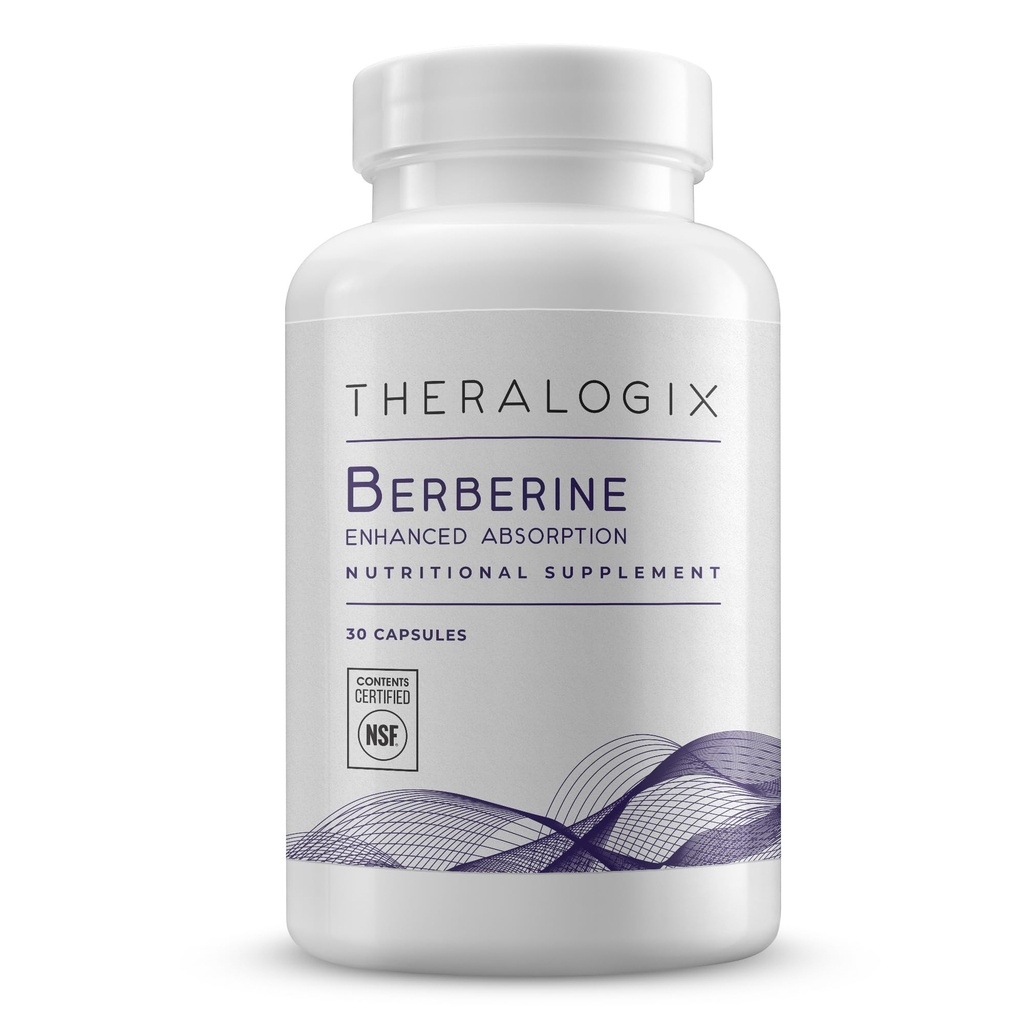 Theralogix Berberine Aborpsiyonu Geliştirdi - 30 Günlük Supply - Berberine Phytosome ile yapılan Sağlıklı Metabolism & Hormon Dengesi* - NSF sertifikalı - 30 Capsules