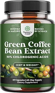 Pure Green Coffee Bean Extract - Super Energating Green Coffee Extract with 50% Klorogenik asit for Antioksi Heart Health mental Focus ve Boyut Azaltılması - Yetişkinler için Doğal Enerji Tamamı