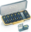 Haftalık Pill Organizer 2 Times A Day - Pill Case Am Pm - Seyahat Pill Box 7 Gün Portatif Günlük Vitamin Konteyner Estetik Tıp Bariyeri 7 Ayrı Karşılaştırmalı Sabah Gece Tamamlayıcısı