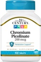 21. Yüzyıl Kromium Picolinate 200 mcg 100 Tabs