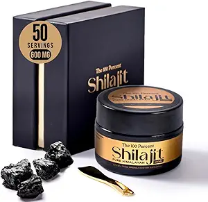 Pure Himalaya Shilajit for Men & Women 600 mg, 50 Hizmet - Altın Sınıf, Lab Test Dahil, En yüksek Altitude Minerals'tan alıntılanan 85+ Trace Minerals ile