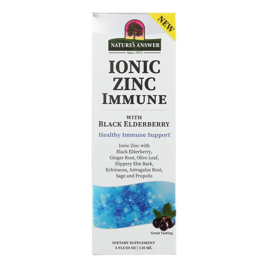 Nature's Answer Immune with Black Elder 4 oz Extract with Slippery Elm, Echinacea, Astragalus, Sage 160 Şişe başına hizmet ediyor