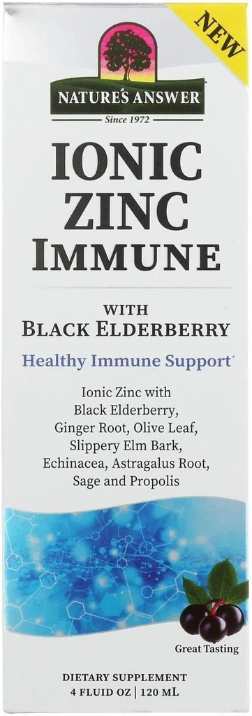Nature's Answer Immune with Black Elder 4 oz Extract with Slippery Elm, Echinacea, Astragalus, Sage 160 Şişe başına hizmet ediyor