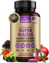 Organik Super Maqui Berry Capsules - Superfood Toz - Yaşlılık, Cranberry, Pomegranate, Acai - Kuru Eye & Tear Support, Gut Health, Skin - 60 Vegan Capsules, Non GMO, Gluten Free Supplement