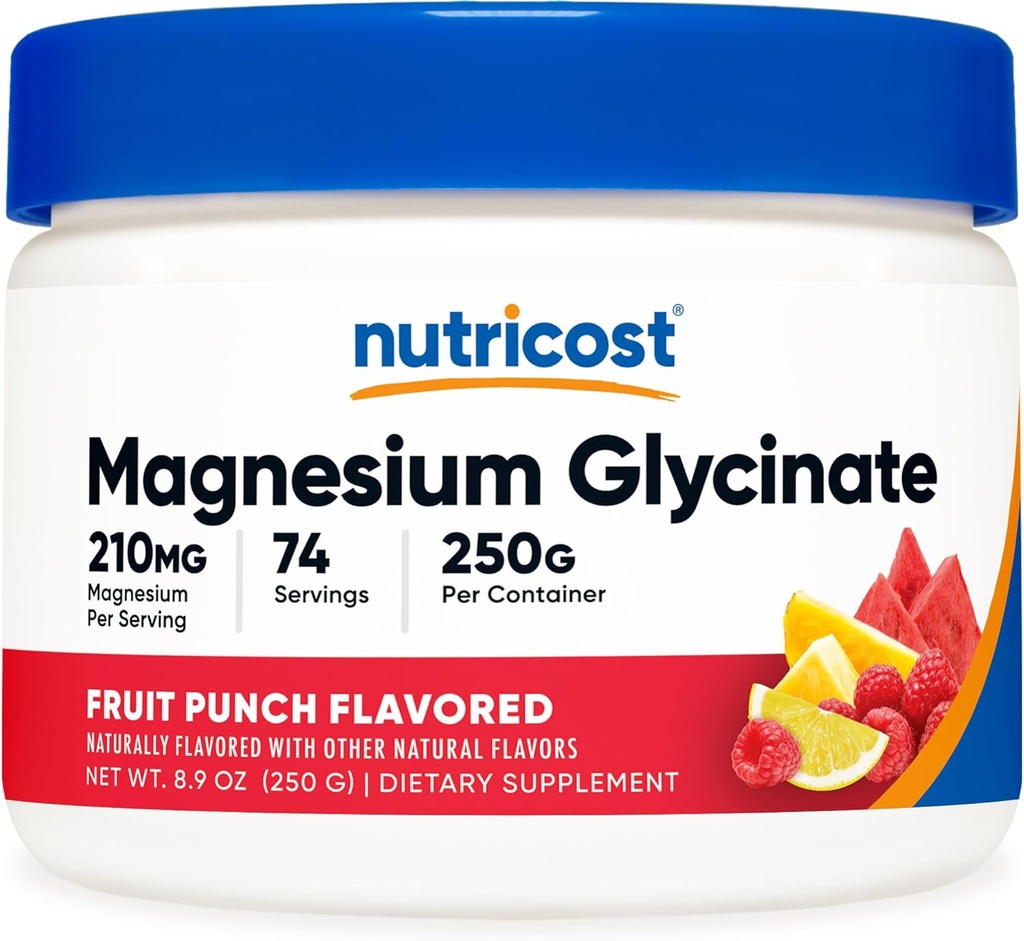 Nutricost Magnezyum Glycinate Toz (Fruit Punch, 250 Grams)