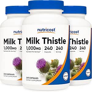 Nutricost Milk Butle 1.000 mg Equivalent, 240 Capsules (3 Pack) - 4:1 Ekstraksiyon - Vegan, Non-GMO ve Gluten Free