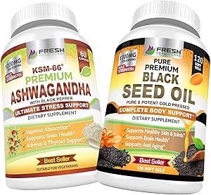 FRESH SACARE Ashwagandha KSM 66 ve Black Seed Oil - Sche