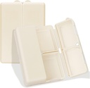FYY Daily Pill Organizer, Karşılaştırmalar Portreatif Vaka [Folding Design] Seyahat Pill Box For Purse Pocket Vitamins,Cod Liver Oil,Supplements and Drug-Whitetments
