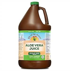 Desert Vera Juice'ın Lily - Tüm Broşür Filtrelenmiş Aloe Vera Drink, Non-GMO Aloe Suyu Doğal Vitaminlerle, Digestive Enzymes for Gut Health, Stomach Relief, Wellness, Glowing Skin, 128 Fl Oz Oz Oz