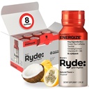 Ryde: Energize Shot | Trovor | Green Tea Caffeine, Taurine, Reality Extract & B Vitamins | 0 Calories, 0 Sugar | 2 FL OZ Shots | Boosts enerji * (8 Pack)