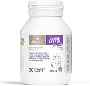 2 Σετ Bio Island Lysine Βήμα για τη νεολαία 60 Μασώμενα δισκία (Αυστραλία Εισαγωγή)