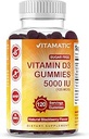 Vitamatic Sugar Free Vitamin D3 5000 IU - 120 Gummies - Great Taste - Sağlıklı Bones, Mood & Immune System Function - Non-GMO - 120 Hizmet (5000 IU)
