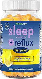 Reflux Raft Antacid Gummies | Hızlı Acting | 2 in 1 Sleep and Acid Reflux Relief Nighttime | klinik olarak Studi Malzemeler| Non-GMO Gluten Free Sugar Free | Lemon 60 Vegan Gummies