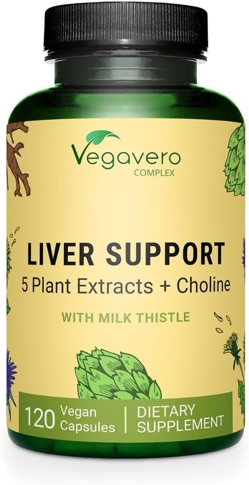 Vegavero Liver Support | Milk Thistle Supplement 9000 mg | 120 Capsules | Dandelion, Artichoke, Choline, Beetroot | Liver Cleanse Detox & Tamir |% 80 Silymarin | NO Katkı & Vegan
