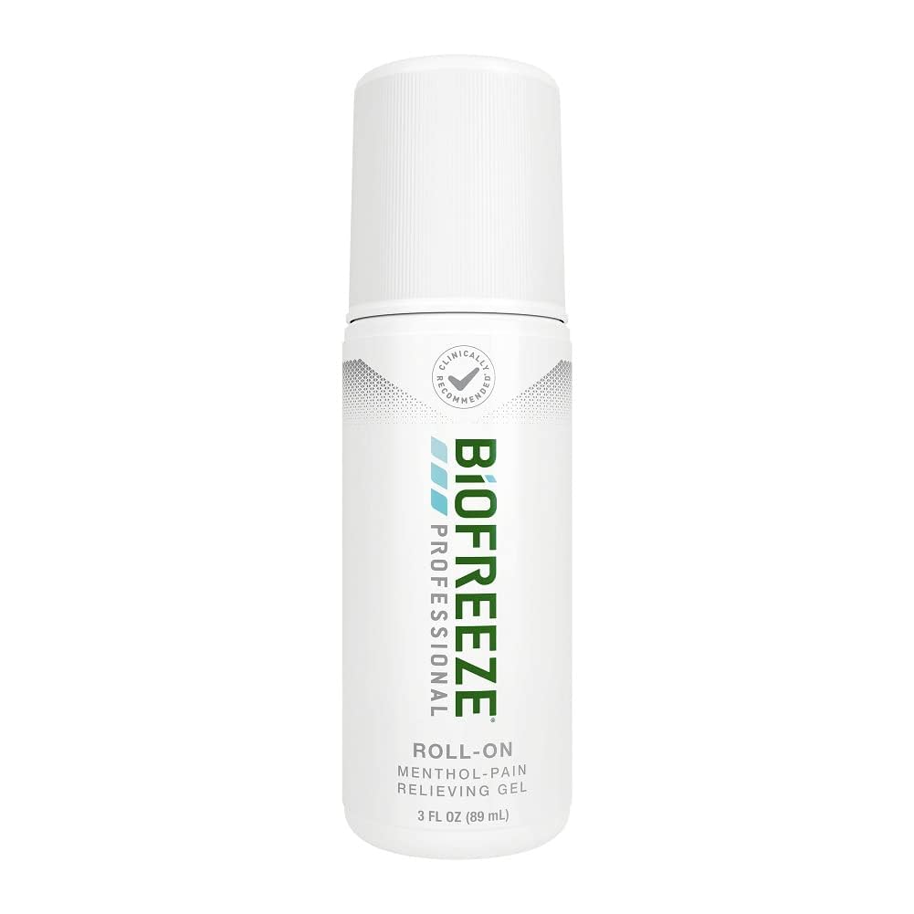 Biofreeze Professional Pain Relief Roll On, Knee & Lower Back Reliver, Arthritis Pain Reliever, Neck Pain Reliver, Cooling Joint Pain Relief, Roll-On Menthol Gel 3 Fl Oz