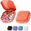 Küçük Pill Case, Pill Box, Travel Pill Konteyner, Portatif, Pocket Pill Case for Purse, Mini Pill Organizer for Medicine, Cute 5 Colors (Red)